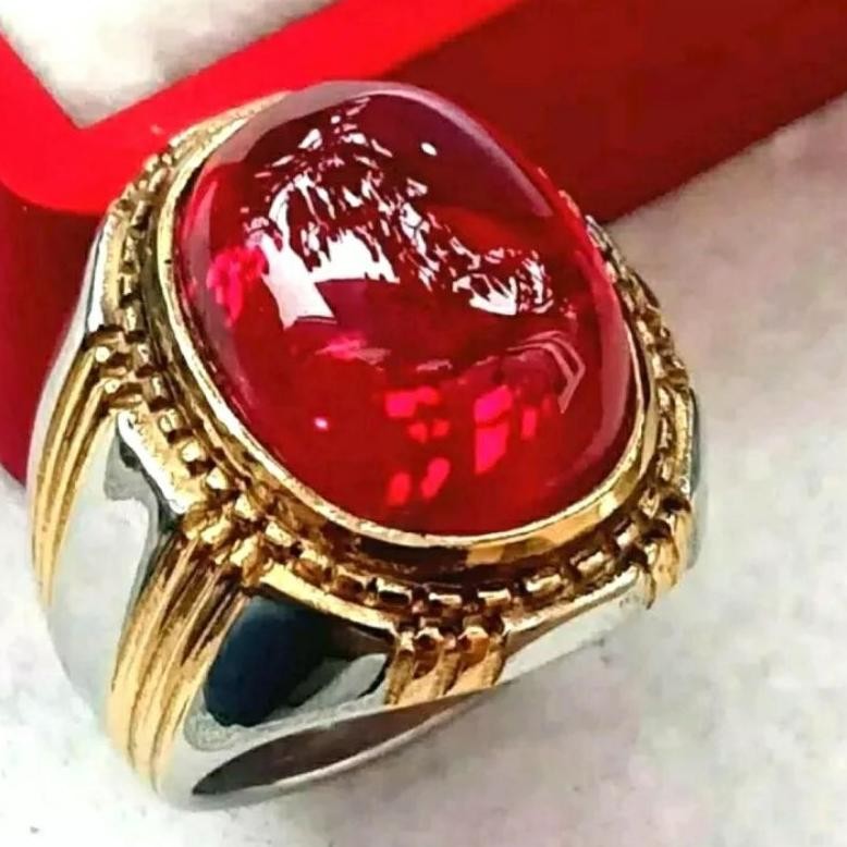 Cincin Permata Merah Siam Delima Bangkok Red Original Siam Stone