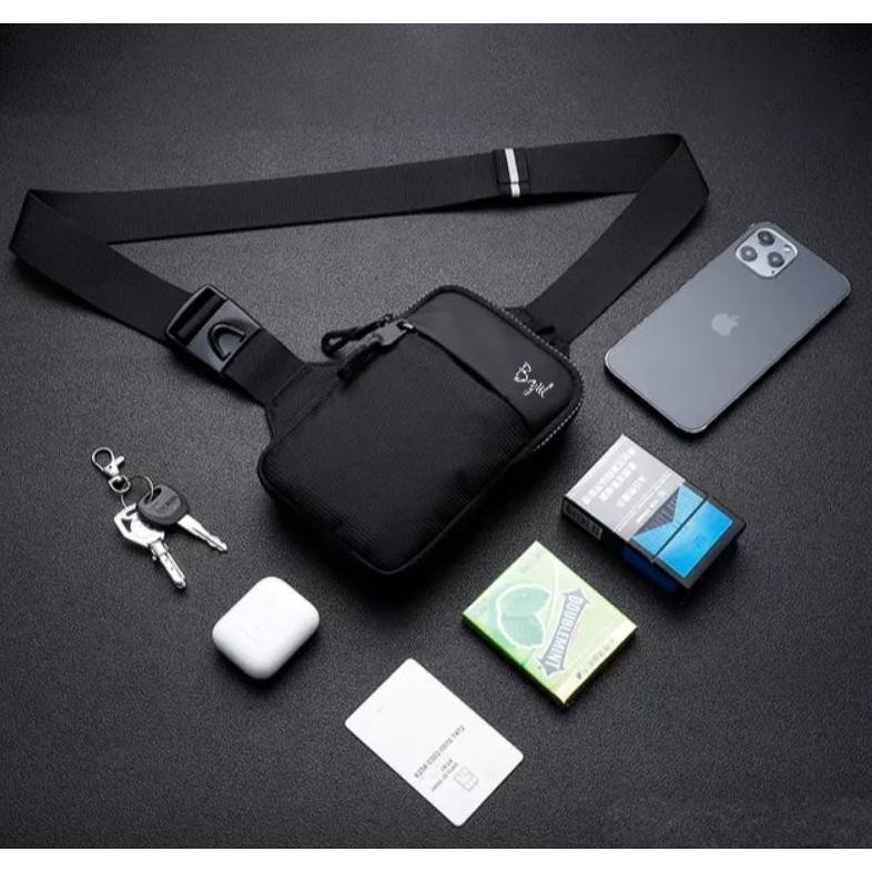 [Kecil Sling Pouch Hp Anti Air Tas Selempang Waterproof Beril Re27