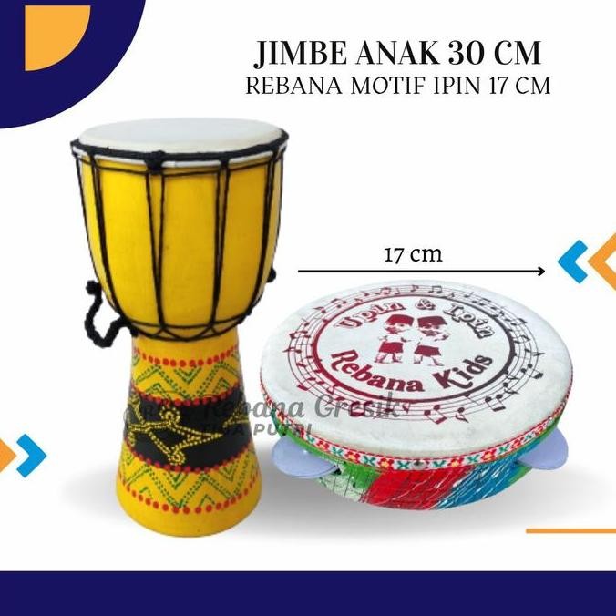 Jimbe Rebana Hadroh  Paket Anak Murah Gendang Kendang Besar Mainan Musik Edukatif Balita Djimbe ALU