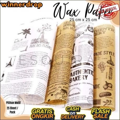 COD Wax Paper 25PCS/ Korean Bento Cake / Baking Paper 25CM x 25CM English Cake