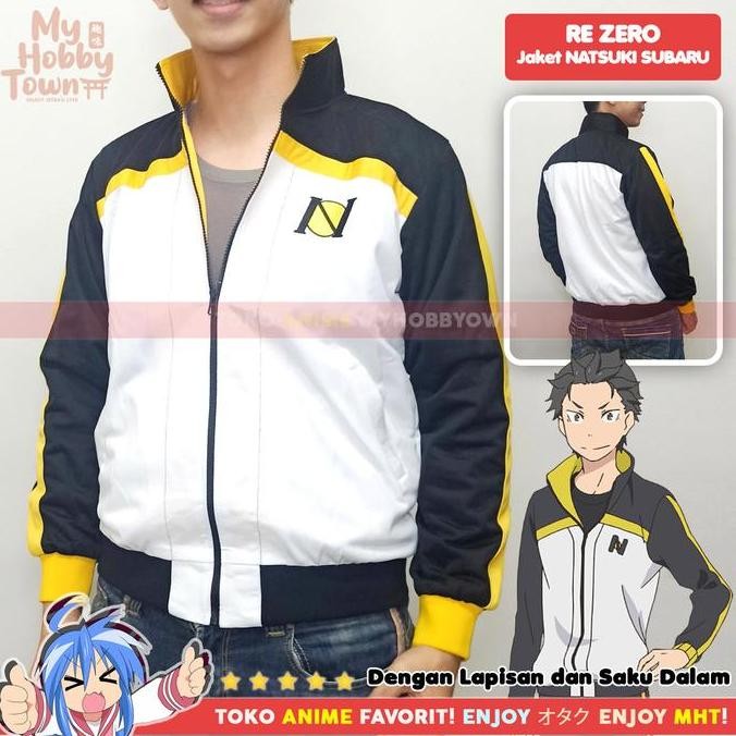 Jaket Re:Zero Natsuki Subaru with Embroidery HQ - Jaket Anime - myhobbytown