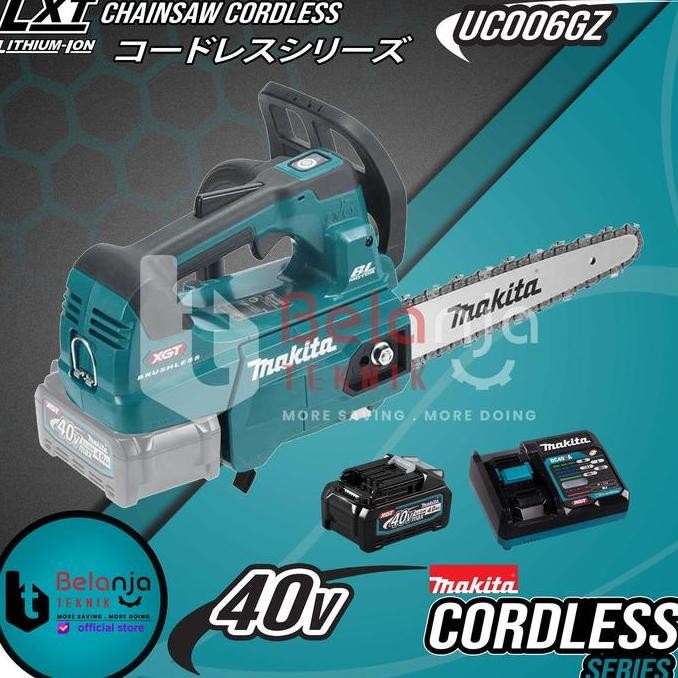 JUNXIENA Makita Mesin Gergaji Kayu Baterai UC006GZ Chainsaw Cordless 40V 10"
