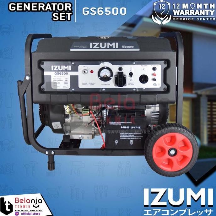 JUNJI- Izumi NLG Genset Bensin GS6500 Generator Set Listrik 5000 Watt GS 6500