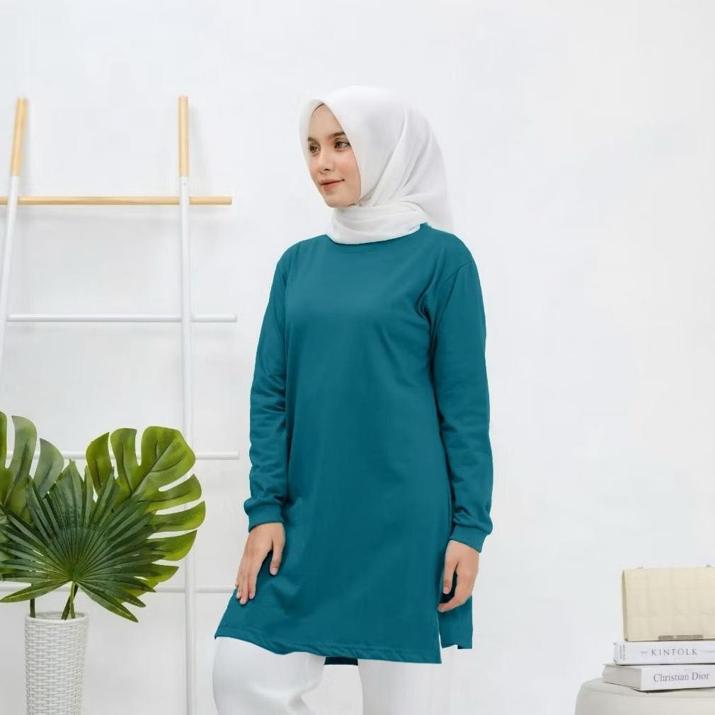 New  Atasan Ella - Atasan Tunik Wanita Polos Tunik Casual Sehari hari Baju Olahraga Wanita Polos Sim