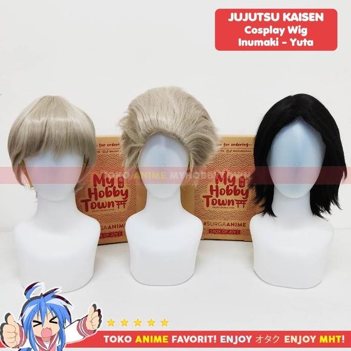 Wig Cosplay Anime Jujutsu Kaisen : Inumaki Toge Rambut Palsu