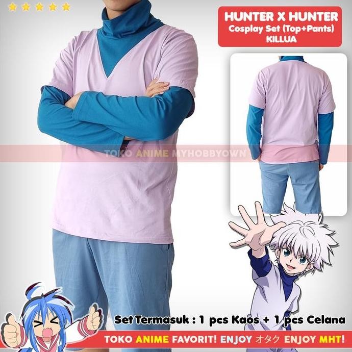 Kostum Anime Set Kaos Celana Hunter X Hunter Killua Zoldyck Cosplay