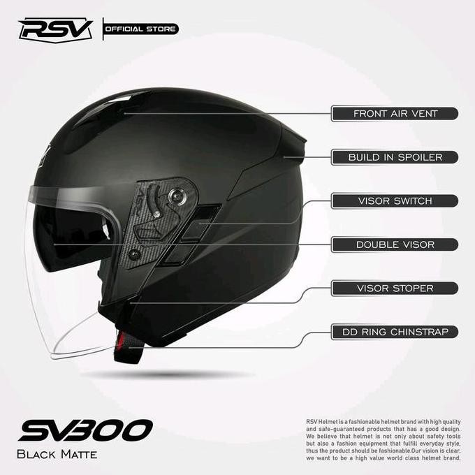COD RSV HELMET SV300 BLACK DOFF DOUBLE VISOR HELM RSV SV300