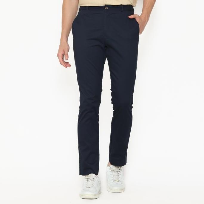 LARUSSO Celana Panjang Pria Chinos Slimfit Stretch - Navy