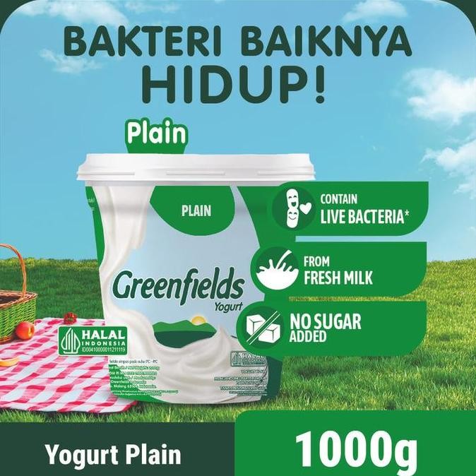 Greenfields Yogurt Plain 1000gr / Yogurt Greenfields Plain 1kg SHA