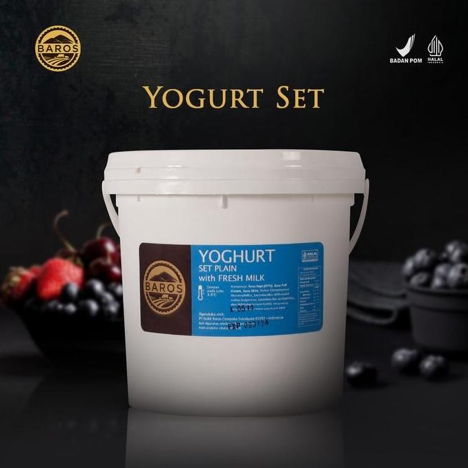 Baros Yogurt Set Plain - 1 L | 100% Natural Fresh Milk | Tanpa Tambahan Gula | Rendah Kalori Yoghurt