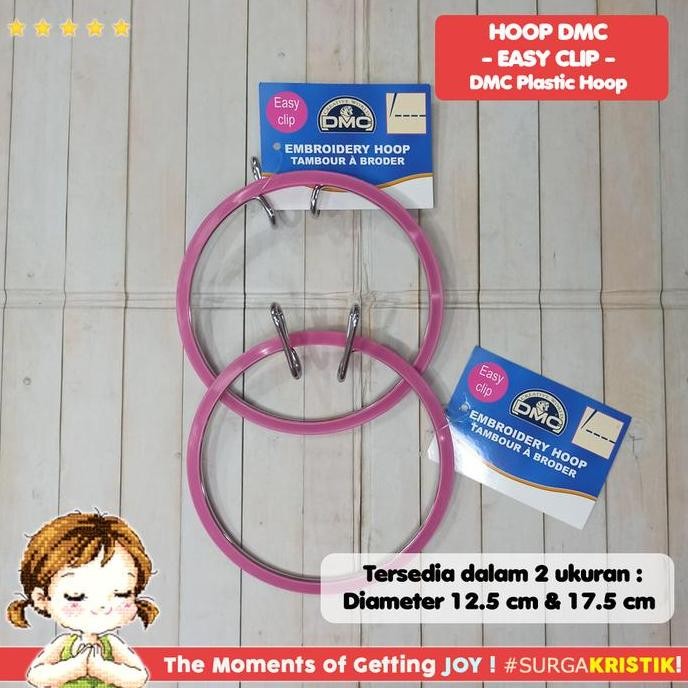 Pemidangan Hoop Sulam Kristik DMC Plastic Flexible Hoop Easy Clip