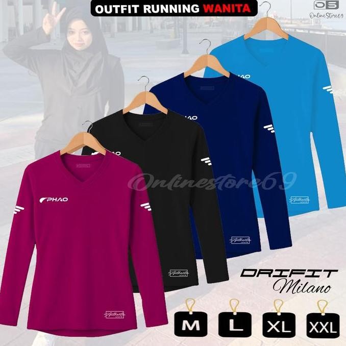 Promo Kaos Senam Wanita Lengan Panjang , Kaos Senam Wanita Aerobic, Kaos Olahraga Wanita Lengan Panj
