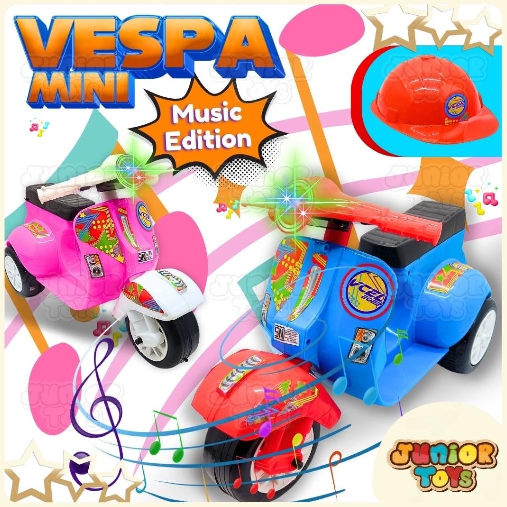Mainan Mini Vespa Anak Bisa Dinaiki Bunyi Suara Musik Lampu Motor Motoran Kecil