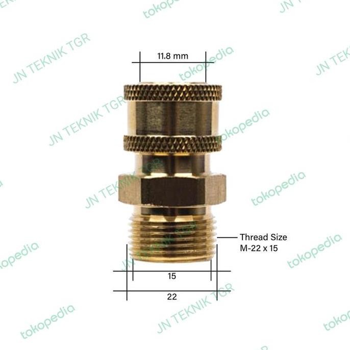 Promo Quick Release Coupling Adaptor Jet Cleaner M22 15 Cod