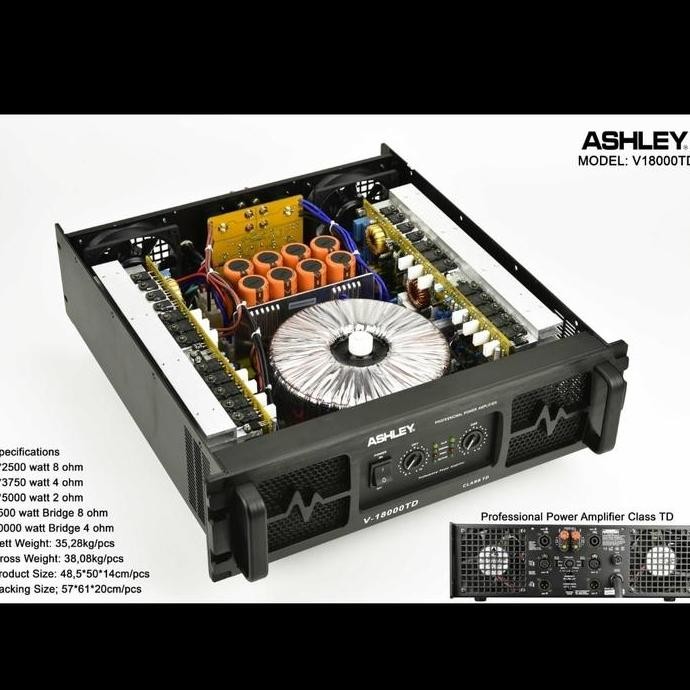 Promo Power amplifier ashley v18000td v18000 td class TD garansi original Diskon
