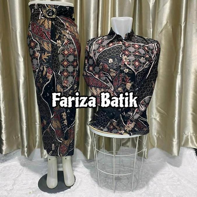 Promo Promo set couplean kemeja rok lilit batik terbaru / couple rok lilit batik kemeja batik kekini