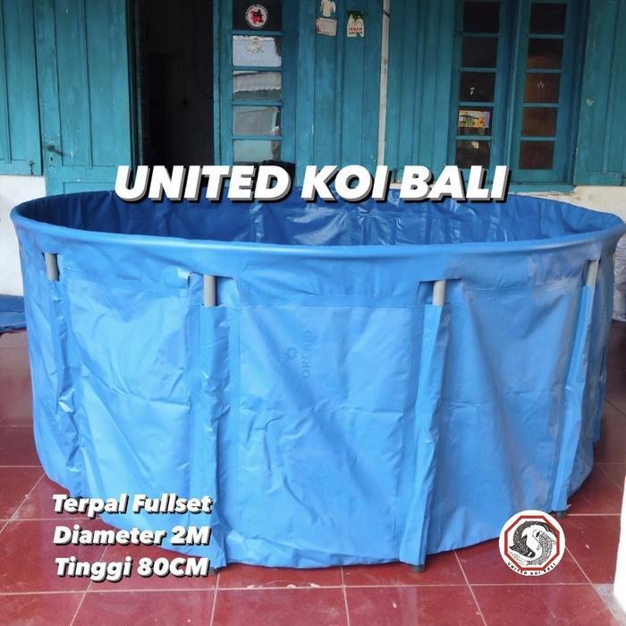 KOLAM TERPAL VET BULAT ORCHID FULLSET VET TERPAL IKAN KOI DIAMETER 2M