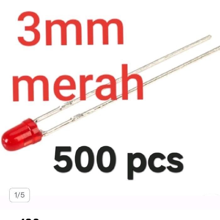 500 pcs led 3mm merah-merah