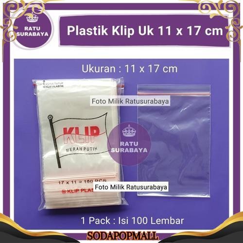 GROSIR Plastik Klip Kecil uk 11x17 cm isi 100 pcs Clip Ziplock 17x11 Packing Masker Obat Snack Cap M