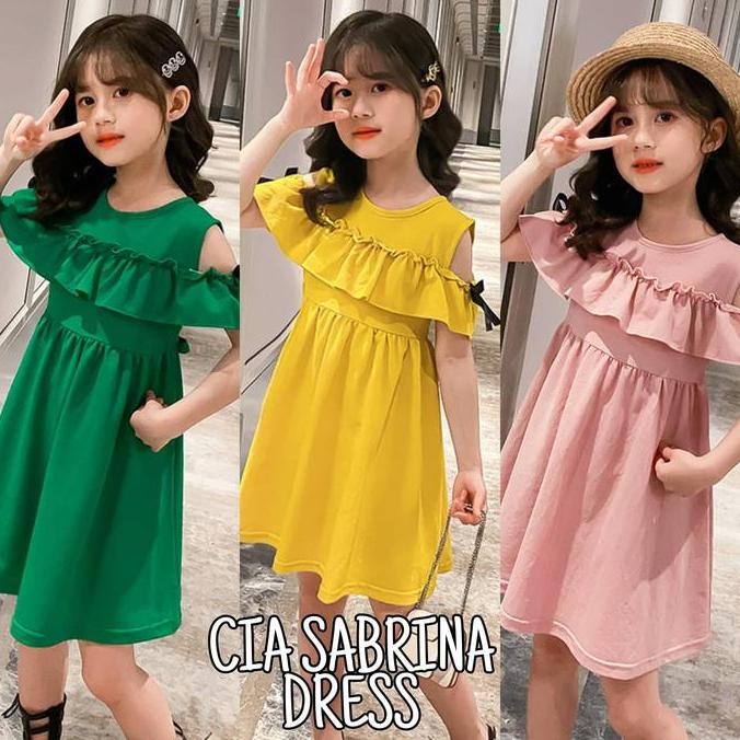 DB123 }} CIA SABRINA DRESS / BAJU DAILY ANAK KOREA IMPOR / DRES REMAJA TANGGUNG