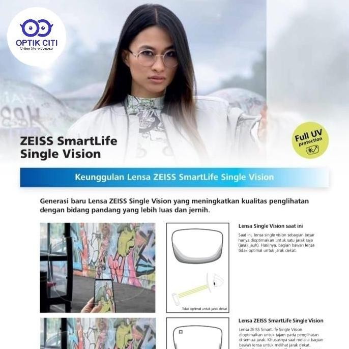 Lensa Kacamata Zeiss Smartlife Single Vision Blueguard Original