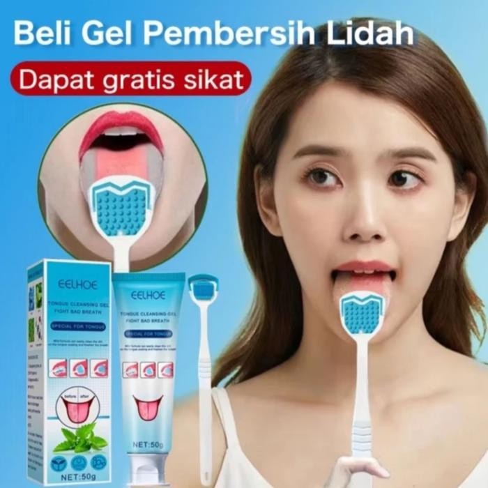 Eelhoe Gel Pembersih Lidah + Sikat Pembersih Lidah Premium