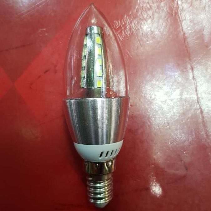 BOHLAM E14 LED 5 WATT BODY SILVER UNTUK LAMPU KRISTAL CHANDELIER DAN LAMPU FITTING KECIL Murah