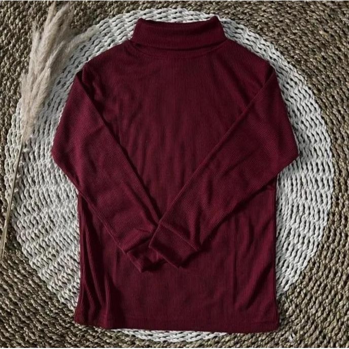 DF10 >> Kaos Turtleneck Anak Perempuan / Kaos Kerah Tinggi Anak Cewek / Turtleneck Anak Lengan Panja