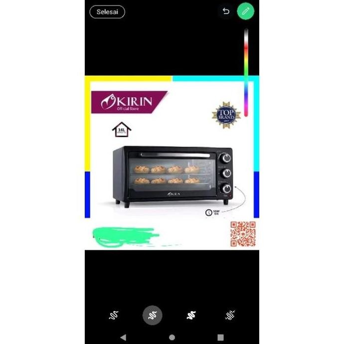 Oven Kirin KBO-160 Listrik Low Watt 16L 16 Liter Dengan Lampu