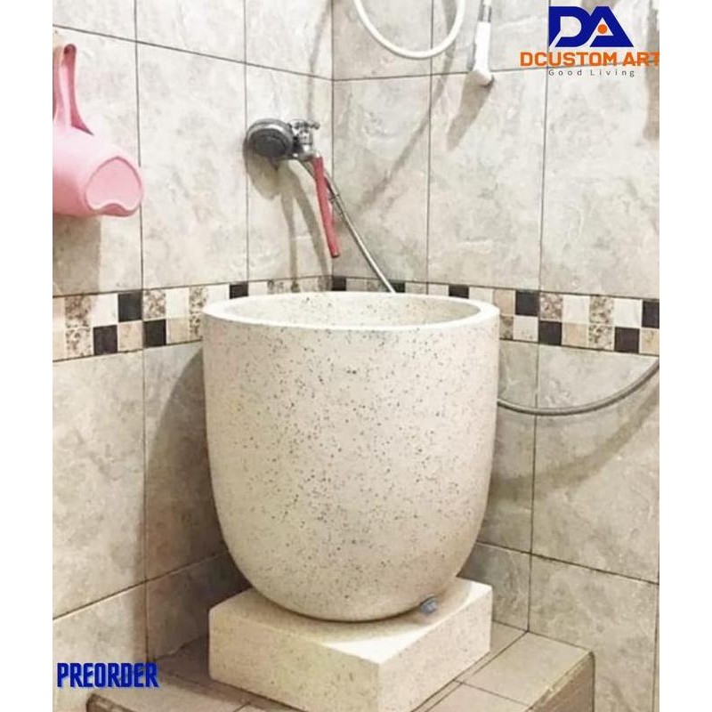 Bak Mandi Teraso Kapsul Granit + Tatakan