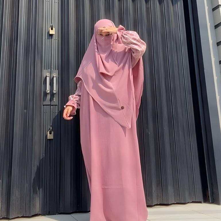 [Kecil Tsurayya - One Set Marwa (Abaya+Bergo Free Cadar) Abaya Set Hijab Cadar Gd-324