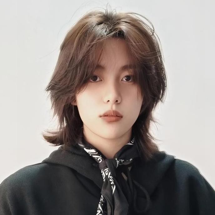 Wig dengan wolfcut ala Kimura untuk pria/Wig dengan ekor serigala ala Kimura setengah panjang/wig mu
