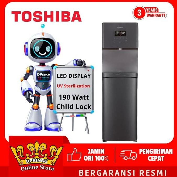 TOSHIBA Dispenser 1830 UV Galon Bawah RWF-W1830UVBN / RWFW1830UVBN