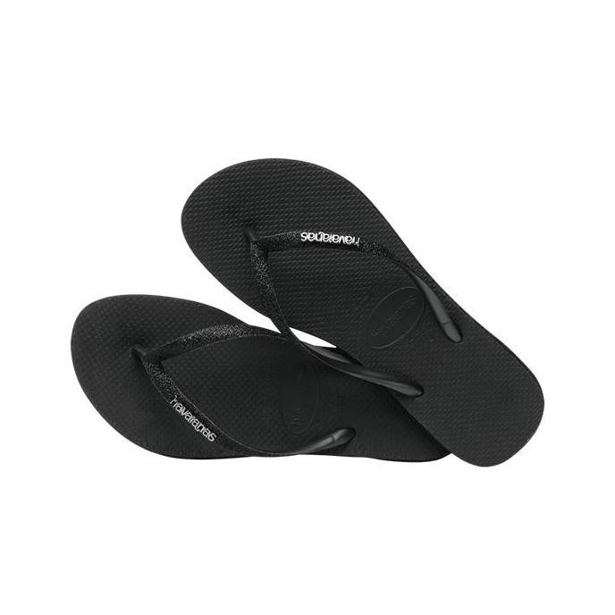 Havaianas 0090 Slim Sparkle Metallic - Black - Sandal Wanita