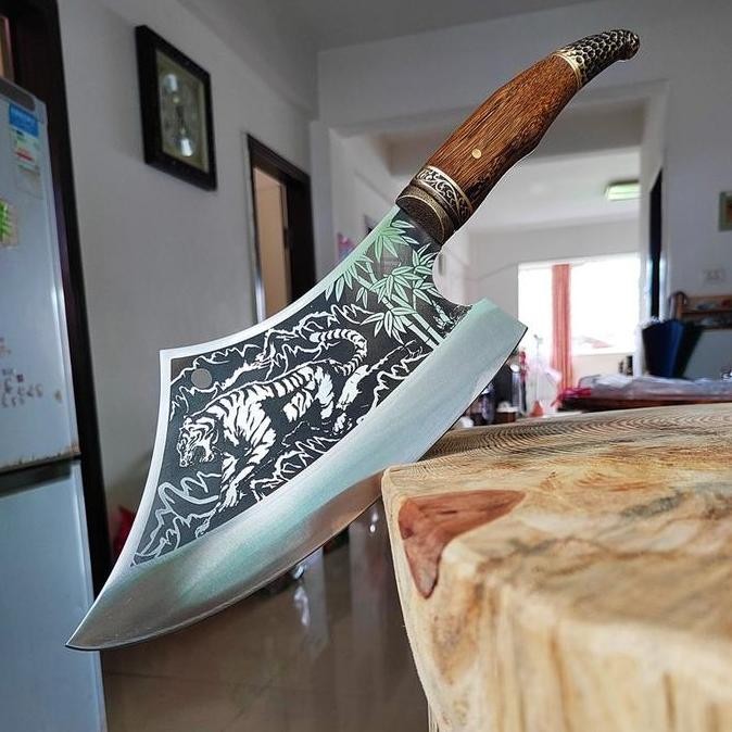 Pisau Daging Besar Super Tajam Stainless Pisau Golok Jumbo