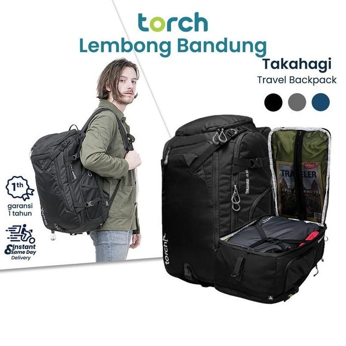 Torch  Takahagi Tas Ransel Travelling Punggung Kerja Laptop Pria Wanita Tahan Air 40 Liter