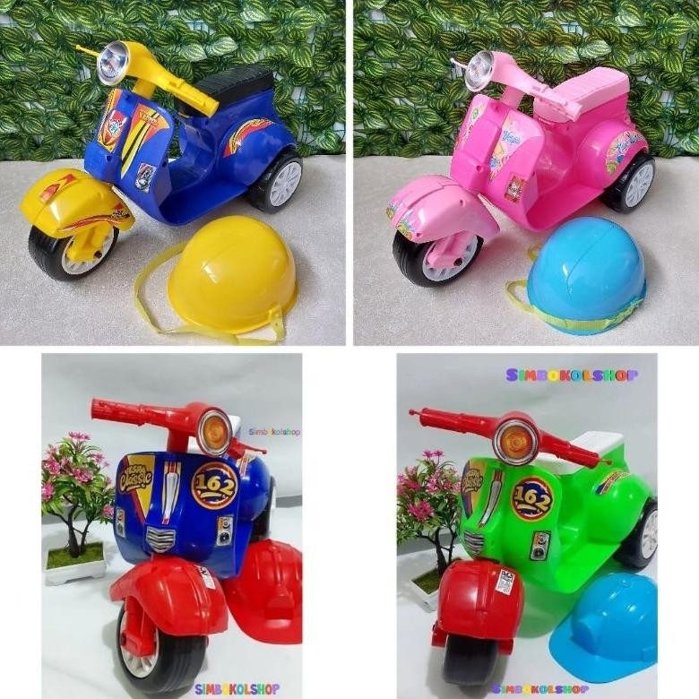 Mainan Motor Vespa Dorong Motor Motoran Dorong Roda 3