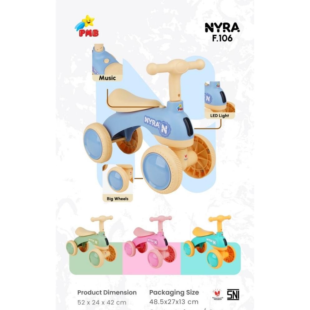 RIDE ON TOLO MAINAN ANAK PMB NYRA F106 MUSIK LAMPU TOLOCAR ANAK PMB NYRA F 106 MOTOR VESPA UNIK LUCU