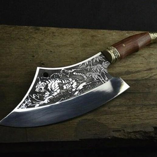 Golok Pisau Daging Tulang Super Sangat Tajam Besar Lebar Profesional