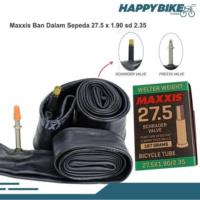 Wim- Maxxis Ban Dalam Sepeda Mtb 27.5 X 1.90/2.35 Sv/Fv Bicycle Inner Tires