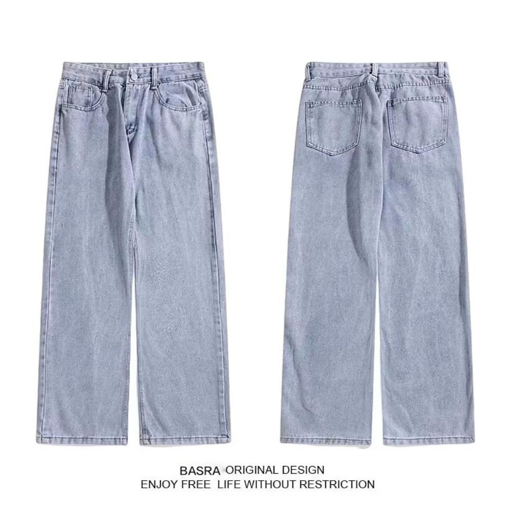 TERBARU Celana Jeans Pria Basic Loose Denim Baggy Pants Wide Leg Gombrong Jeans Panjang Pria