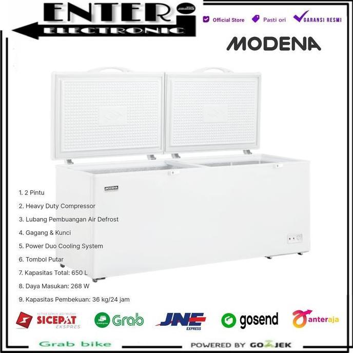 Bestseller- MODENA MD65W - CHEST FREEZER BOX 2 PINTU 650 L MODENA MD65 MD 65W 65 W