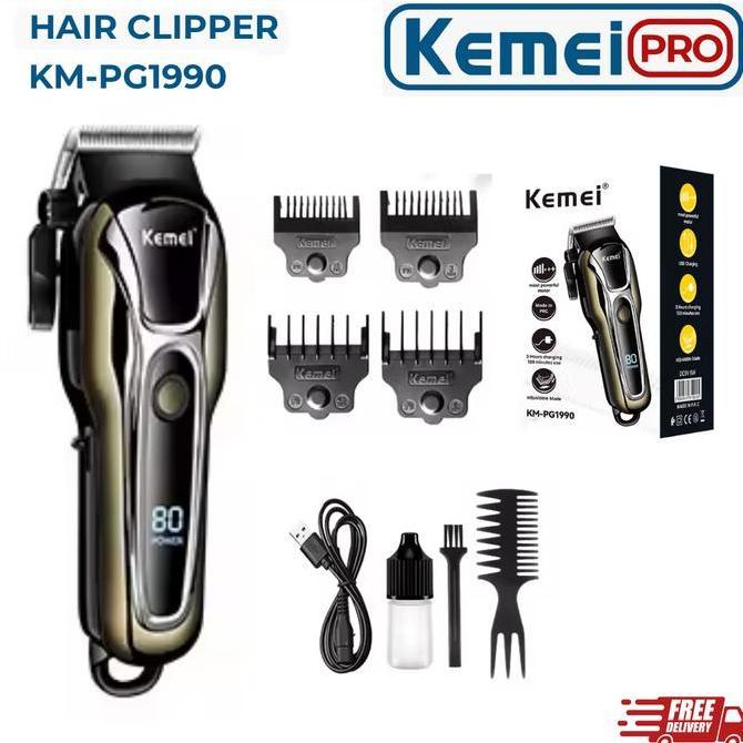 KEMEI PG1990 Alat Cukur Listrik Kemei PG1990 Cordless USB Cable KM-PG1990 Rechargeable Hair Clipper 