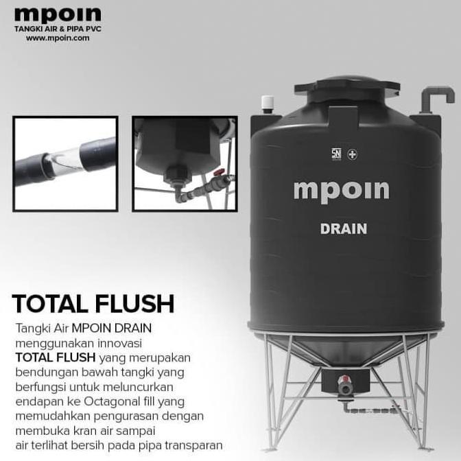 Glei- Tangki Air / Tandon / Toren Mpoin Plus Drain 800 Liter