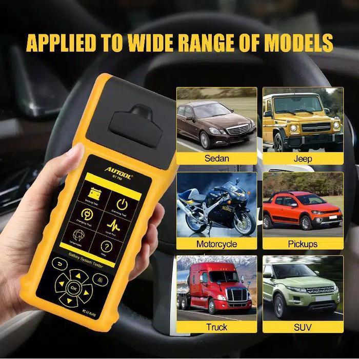 Bt760 Bt 760 Bt-760 12V 24V Car Battery Tester Analyzer Baterai Autool Original Dan Terpercaya