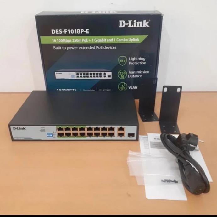 SWITCH HUB POE D-LINK 18 port DLINK 16 ch poe +2 port gigabite uplink