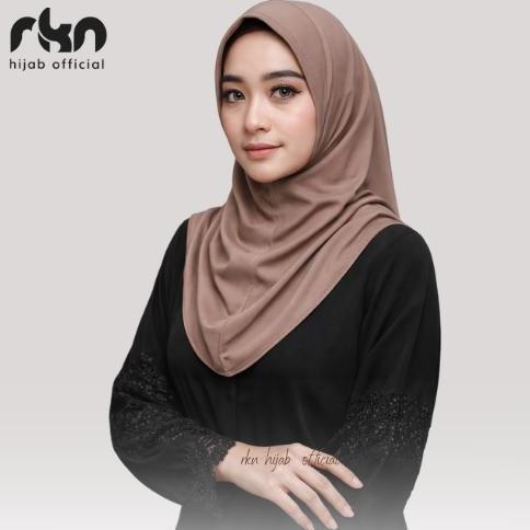 Scarf- Rkn Hijab Instan Daily Bergo Softpad Malay Size M Bahan Jersey Nyaman Lembut Desain Simpel El
