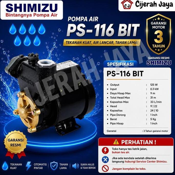 POMPA AIR SHIMIZU PS 116 BIT PS-116BIT PS116BIT MANUAL 125WATT