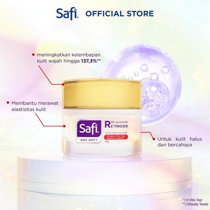 [Paket Cleanser + Pelembap] Safi Age Defy 3X Advanced Retinoid - Gentle Renewal Cleanser 100Gr + Int