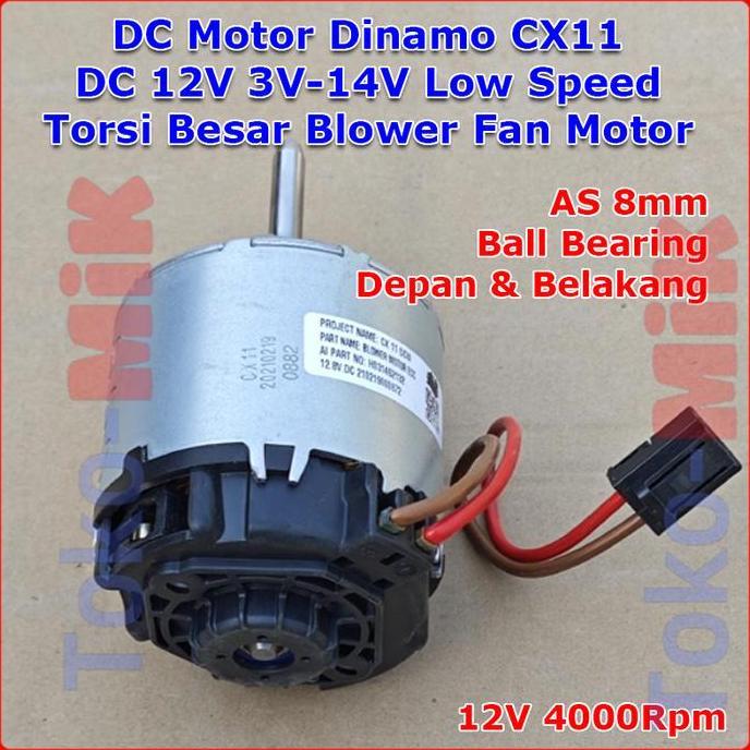 DC MOTOR DINAMO BLOWER KIPAS PENDINGIN COOLING FAN CX11 DC 12V TORSI BESAR UNTUK APLIKASI OTOMOTIF T